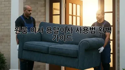 원룸 이사? 용달이사 사용법 완벽 가이드!